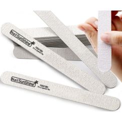 Пилка Nail SunShine прямая на деревянной основе 100/180 (уп.50шт) размер 17,8х2.0х0,19см